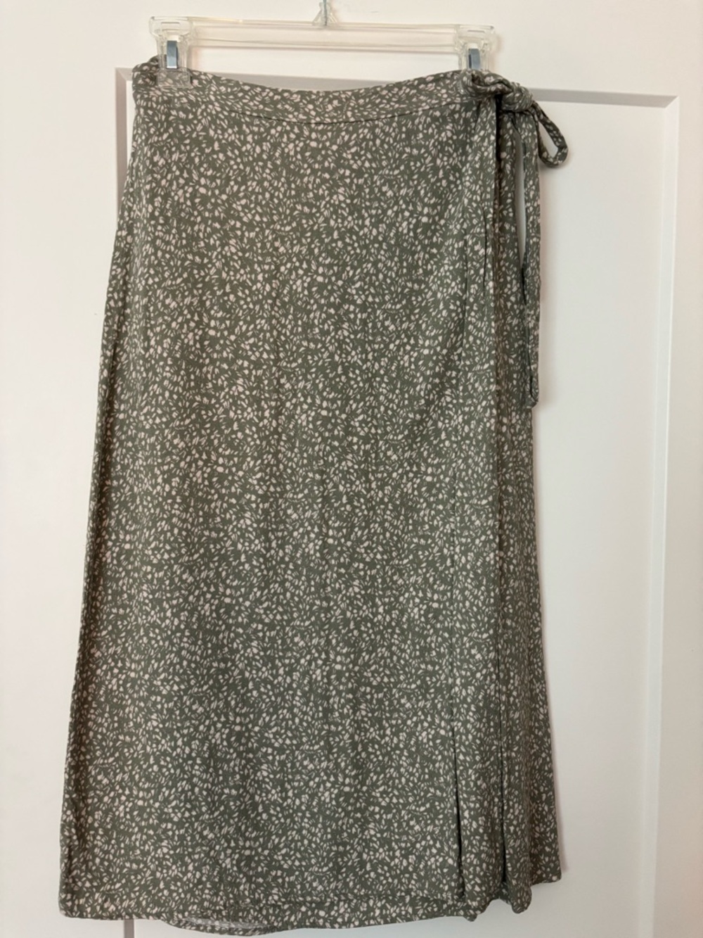 Sage Green Wrap Midi Skirt